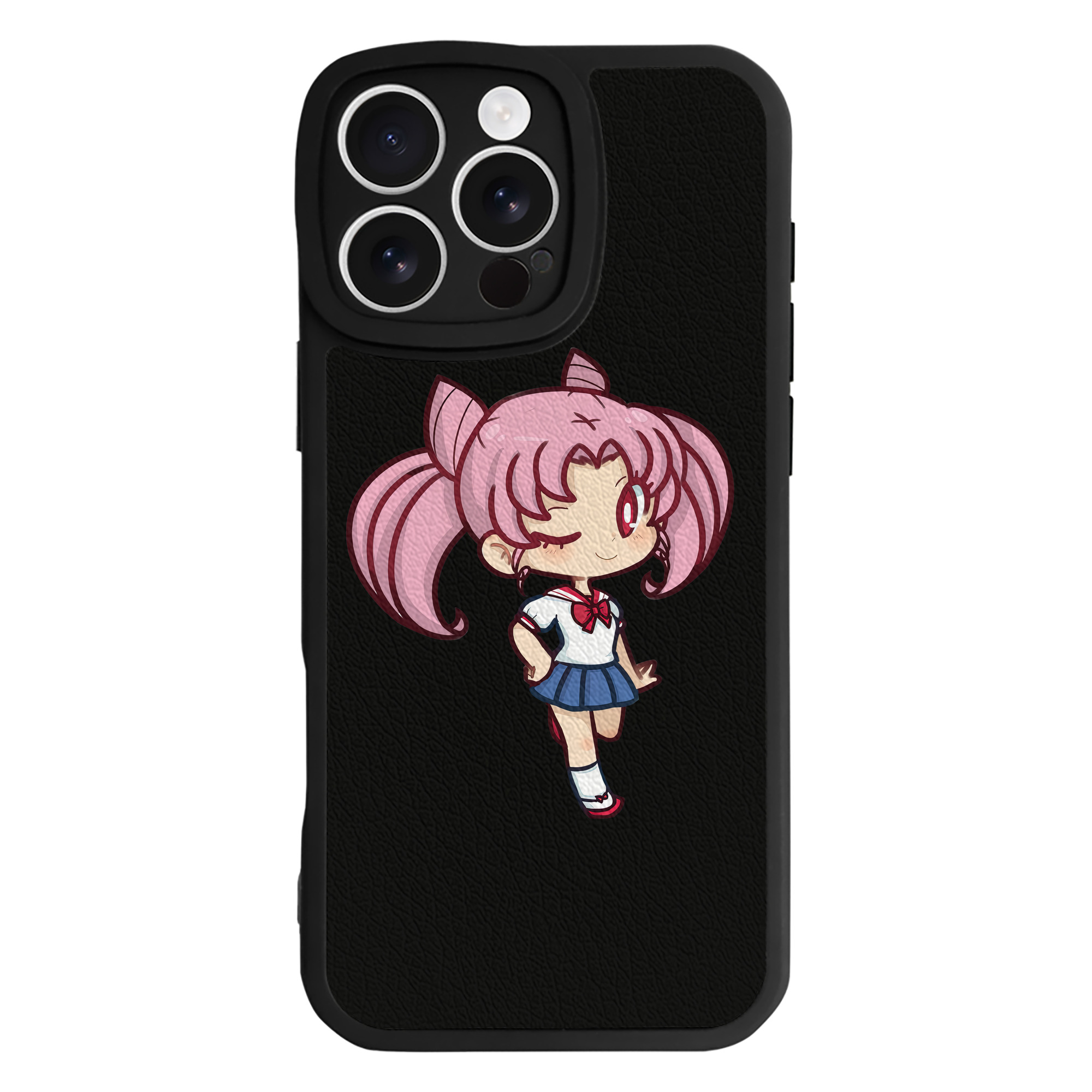 （画像用） 美少女戦士セーラームーン ちびうさ Sailor Moon Chibiusa Tsukino Usagi Small Lady Serenity 【iPhone 16シリーズ対応】シリコンスマホケース（レザー調） 材質：シリコン